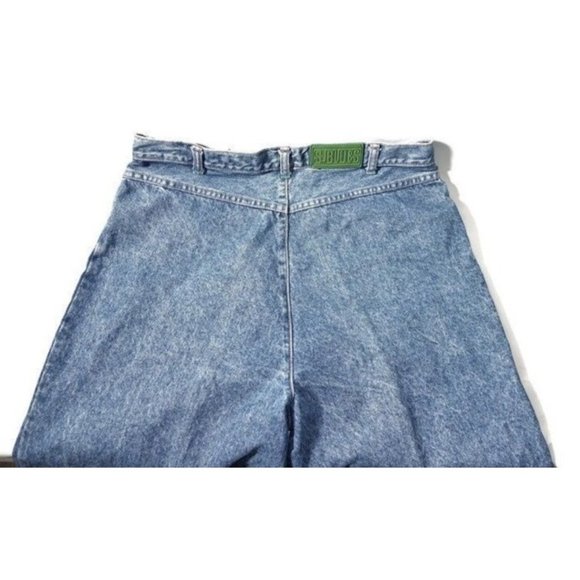 Vintage Indigo Mom Jeans Seattle Blues 20 W / 34 High Waist No Back Pockets Paci - Picture 2 of 10